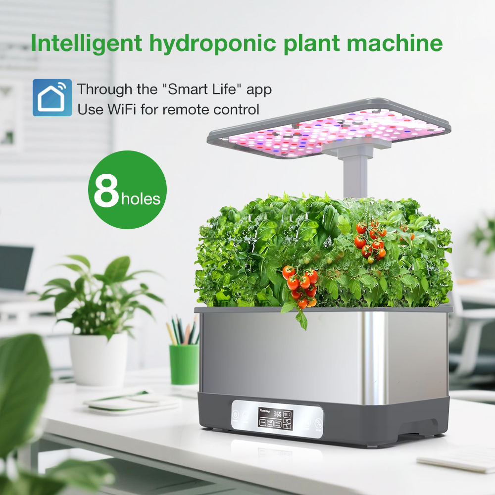 Smart Garden Led Lights - Tuya WiFi対応 室内水耕栽培システム LED育成ライト付き 8ポッド スマート栽培機