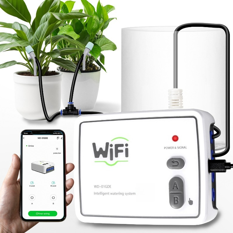 Smart Garden Devices - Wifi スマートダブルポンプ自動散水装置モバイルリモコン灌漑システムバルコニー庭の鉢植え植物用
