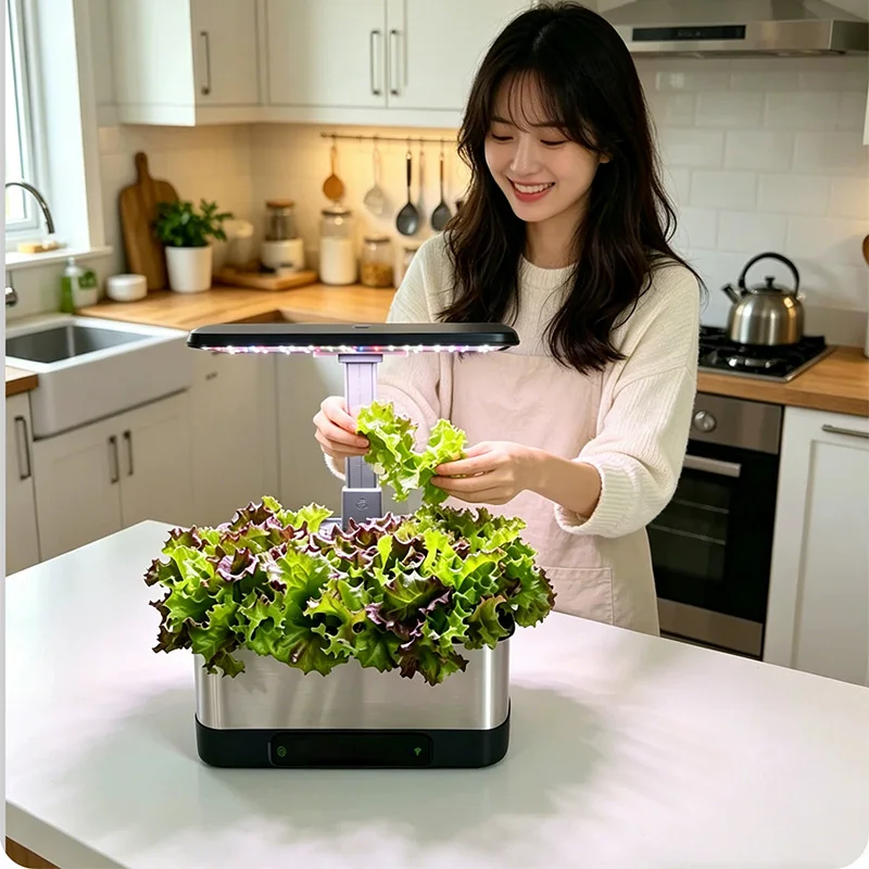 Smart Garden Led Lights - LED育成ライトと自動給水ポンプを搭載した、アプリで操作できる屋内スマートハーブガーデン。水耕栽培システムキット。
