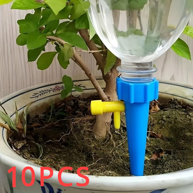 Smart Garden Tower - 10個入り 花用調整可能自動点滴灌漑システム 家庭用バルコニー鉢植え植物 庭園灌漑ツール
