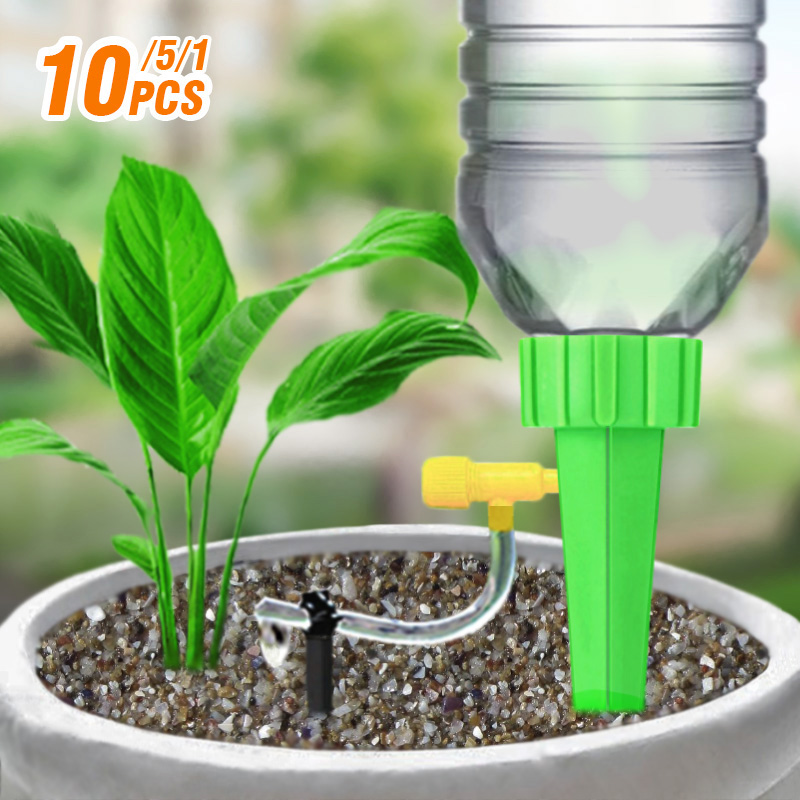 Smart Garden Tower - ポット用点滴灌漑キット自動庭の植物散水システム観葉植物給水器温室の花調節可能なドリッパー
