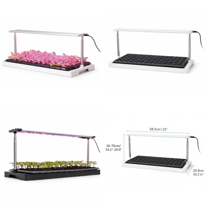 Plant Grow Light Full Spectrum - 屋内植物用調整可能なフルスペクトルLED育成ライト - 赤、青、白の照明、高さ26〜76cm