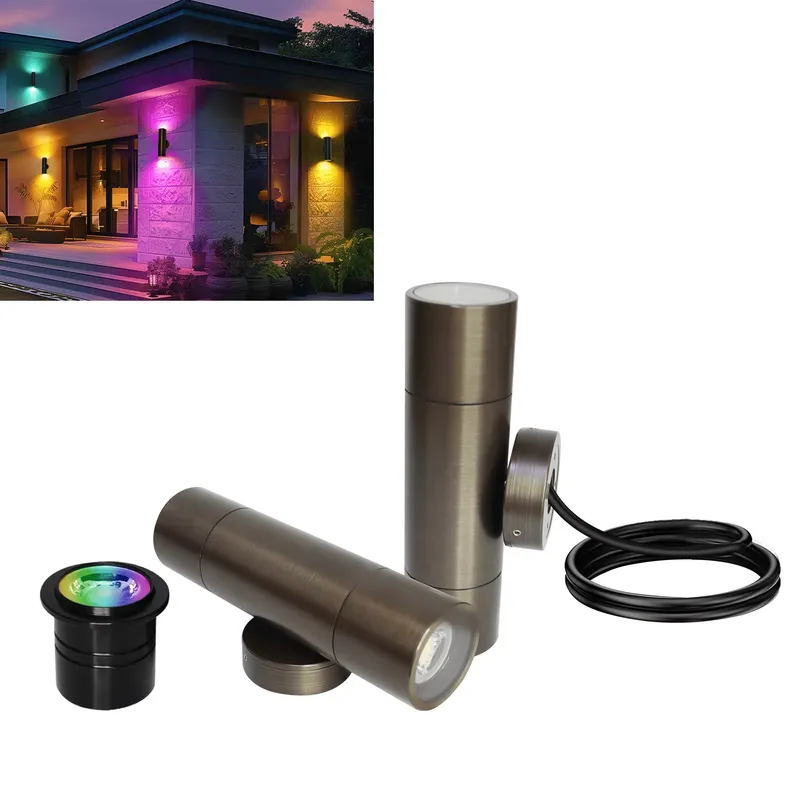 耐久性のある真鍮製屋外LEDウォールライト、IP65防水設計 - Smart Garden Led Lights のレビューと価格