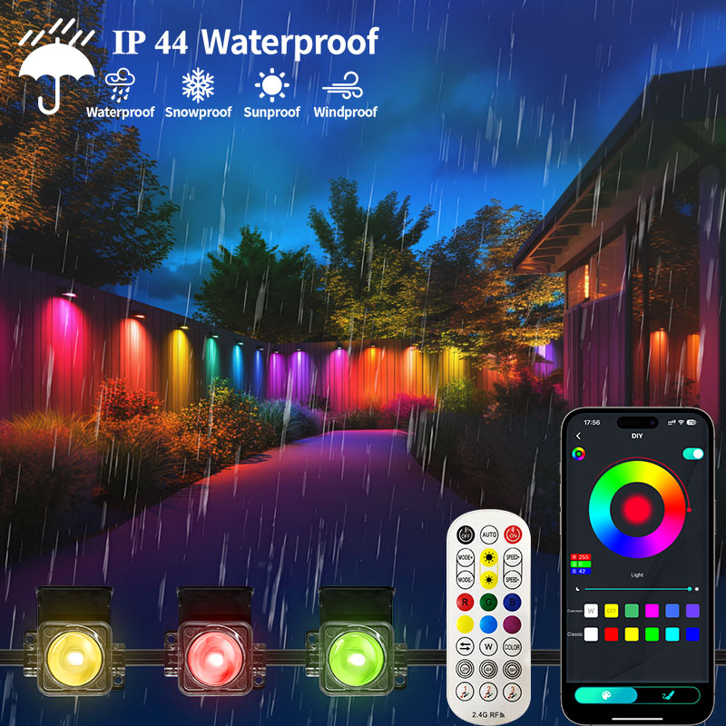 屋外用RGBCW軒下ライトLEDストリングランプIP67防水 - Smart Garden Led Lights のレビューと価格