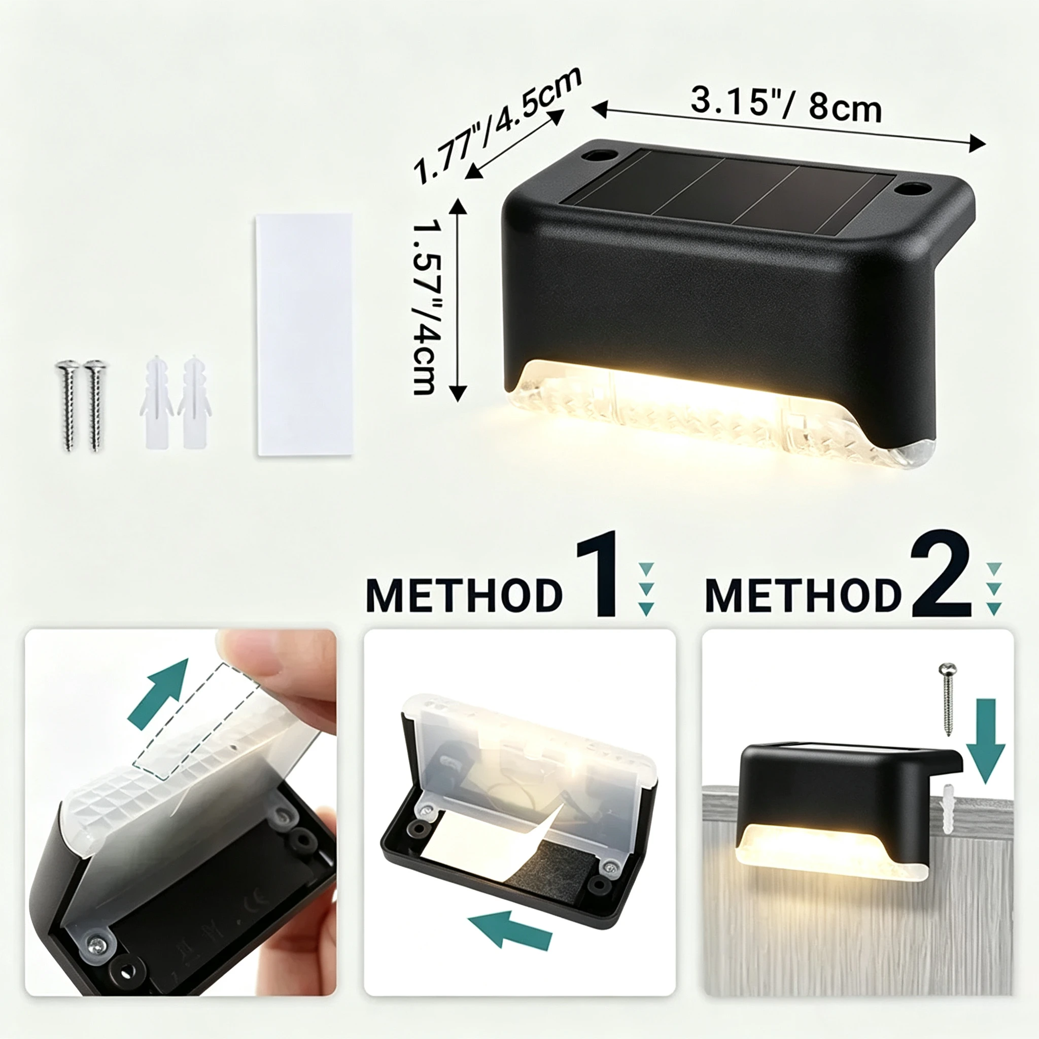 屋外防水ソーラーステップライト、暖色光自動感知、LEDフェン - Smart Garden Fence のレビューと価格