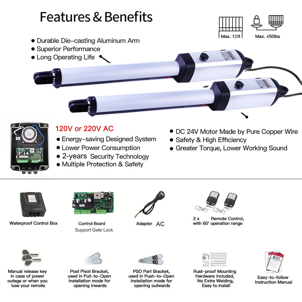 MK702 自動スイングゲートオペレーター 24V 200K - Smart Garden Fence のレビューと価格
