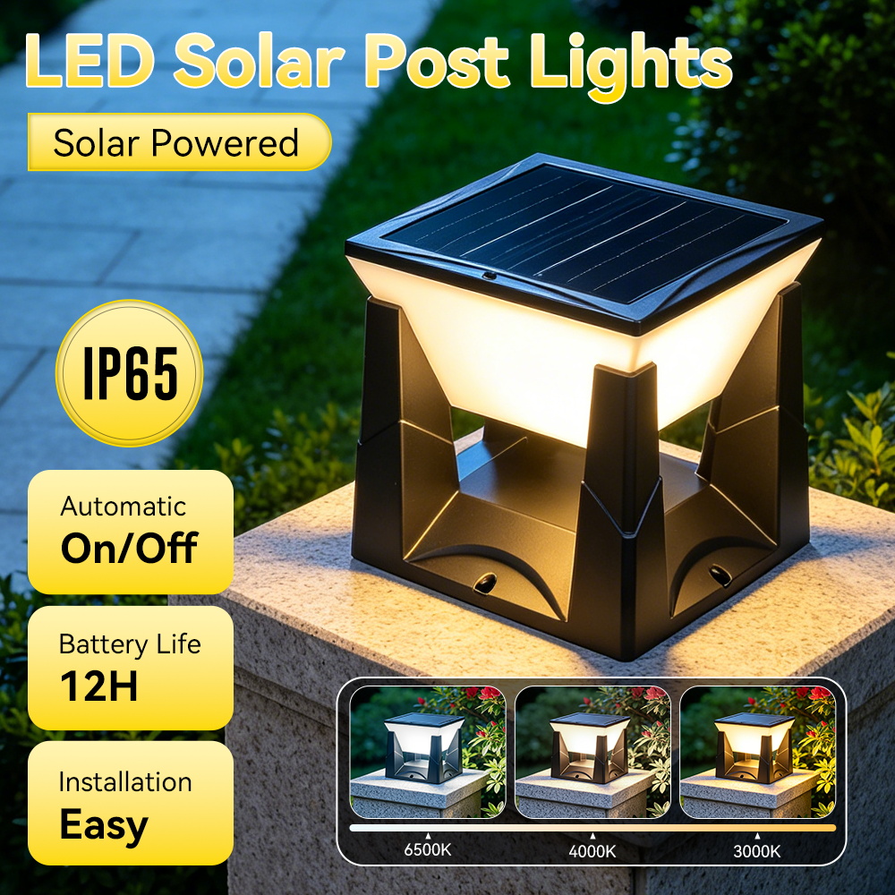防水 LED ソーラーピラーランプ 3 色付き庭庭屋外ソーラ - Smart Garden Fence のレビューと価格