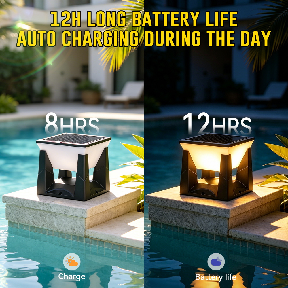 防水 LED ソーラーピラーランプ 3 色付き庭庭屋外ソーラ - Smart Garden Fence のレビューと価格